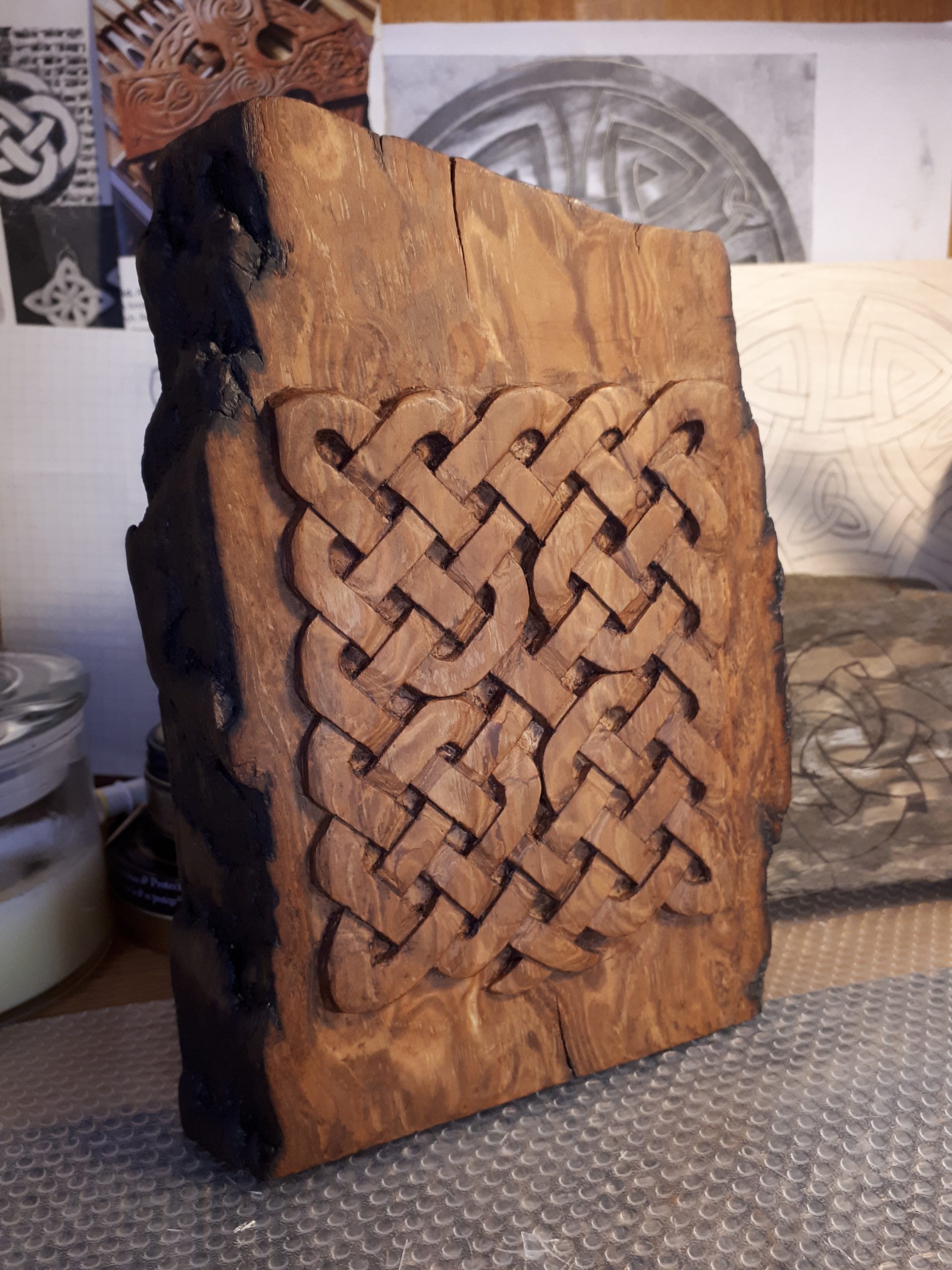wood carving Celtic knot